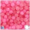 BeadTin Pink Frosted w/White Swirls 10mm Round Plastic Craft Beads (150pcs)